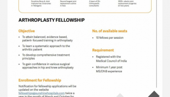 Sunshine Arthroplasty Fellowships Opening